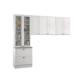 Kit de Cozinha Completa 3 Peças Americana (2 Armários + 1 Paneleiro) CPT06 Branco - Henn