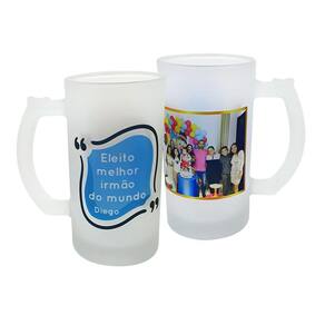 Caneca Vidro Personalizada Mimo Eleito Melhor Irmão do Mundo