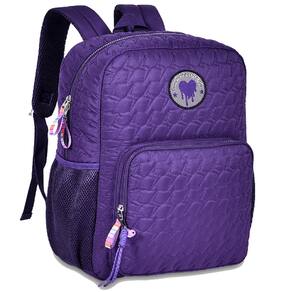 Mochila de Costas Escolar Clio Girls Roxa com Chaveiro