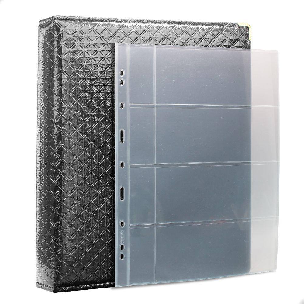 Álbum Fichário 10 Folhas Cédulas 4 Espaços Aba 32x24 Cobra Fosco G