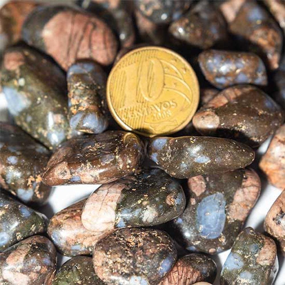 200Gr Riolita Rolado Pedra Natural Tamanho 15mm de Garimpo