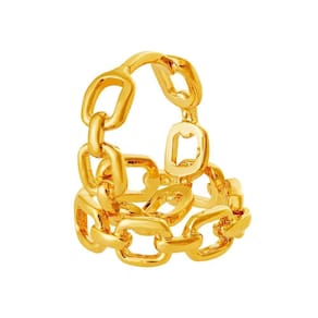 Brinco de Prata Argola Classic Chain Revestido com Ouro 13x3.75mm