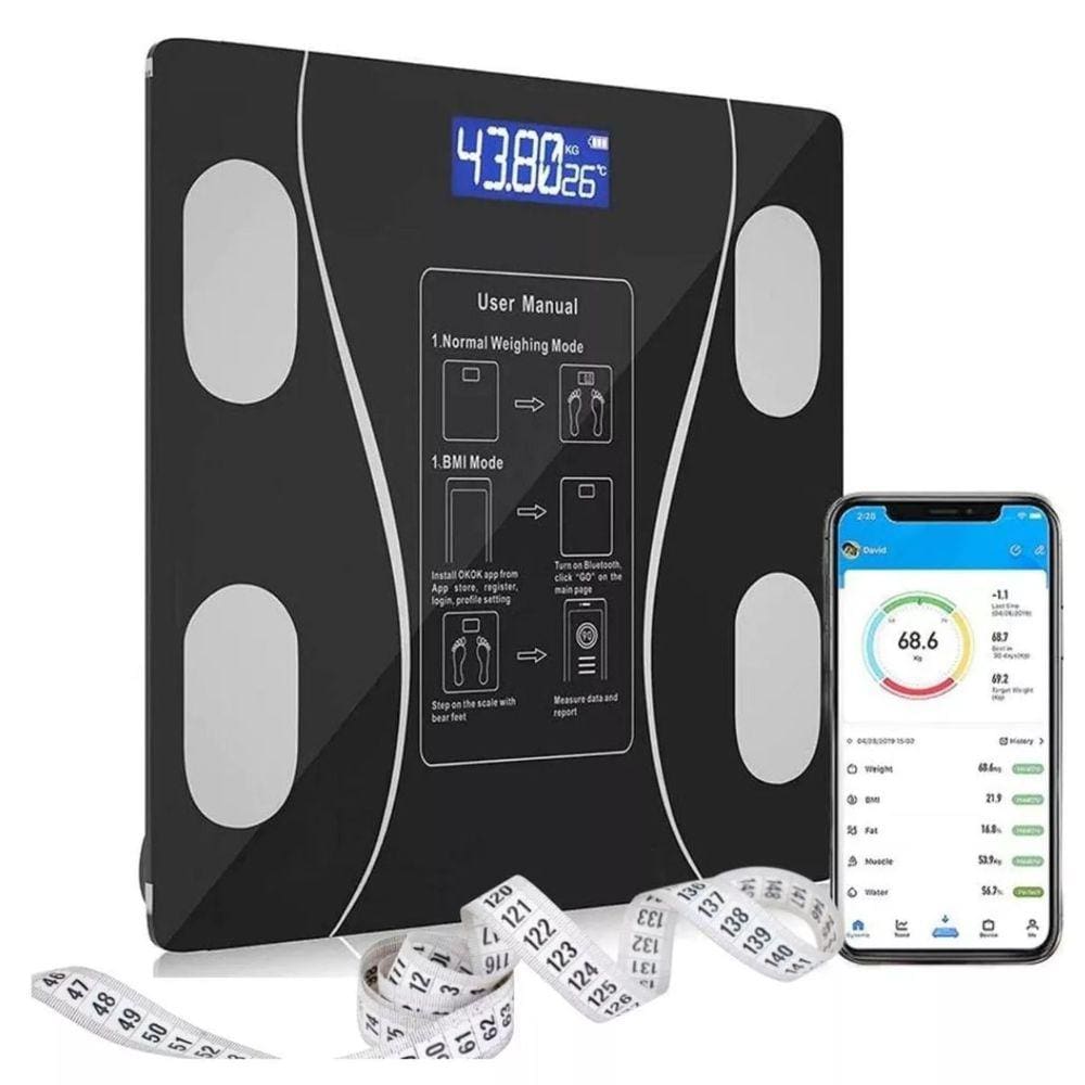 Balança Bioimpedância Digital Corporal Aplicativo Bluetooth