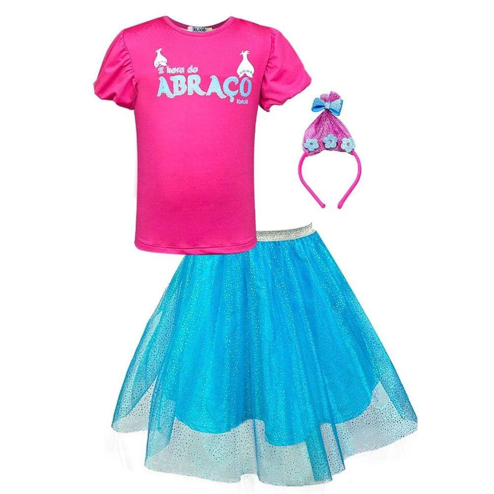 Conjunto Infantil Menina Blusa e Saia Acompanha Tiara Kukiê 73550