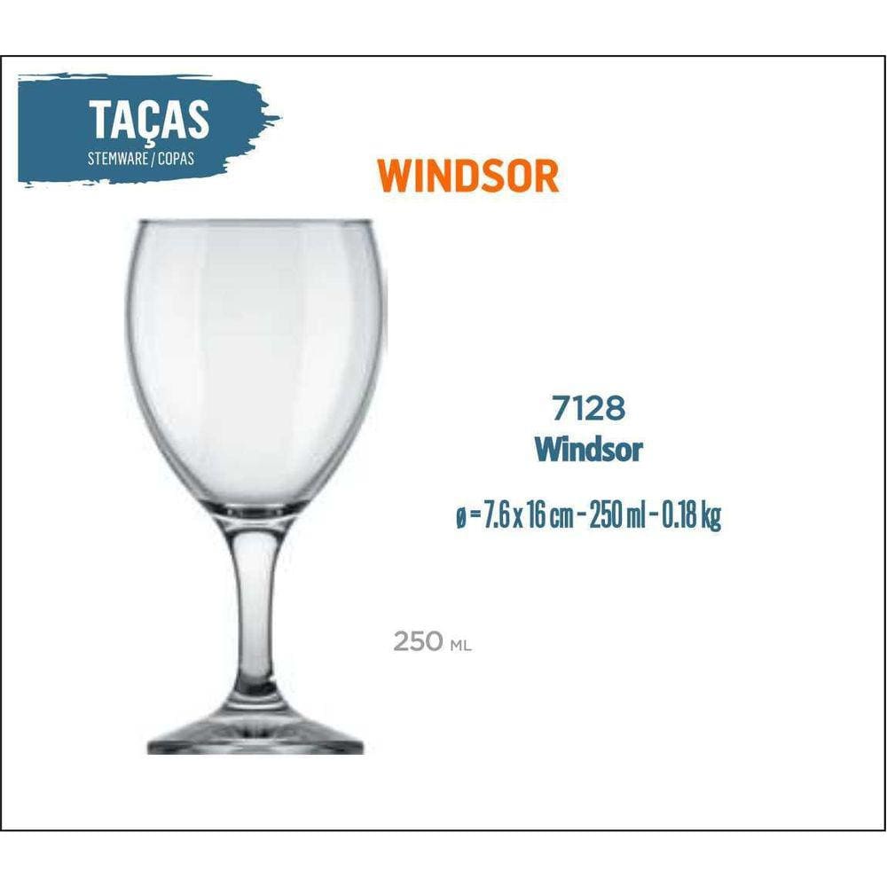 Taça Windsor 250Ml - Vinho Tinto Branco Rosé