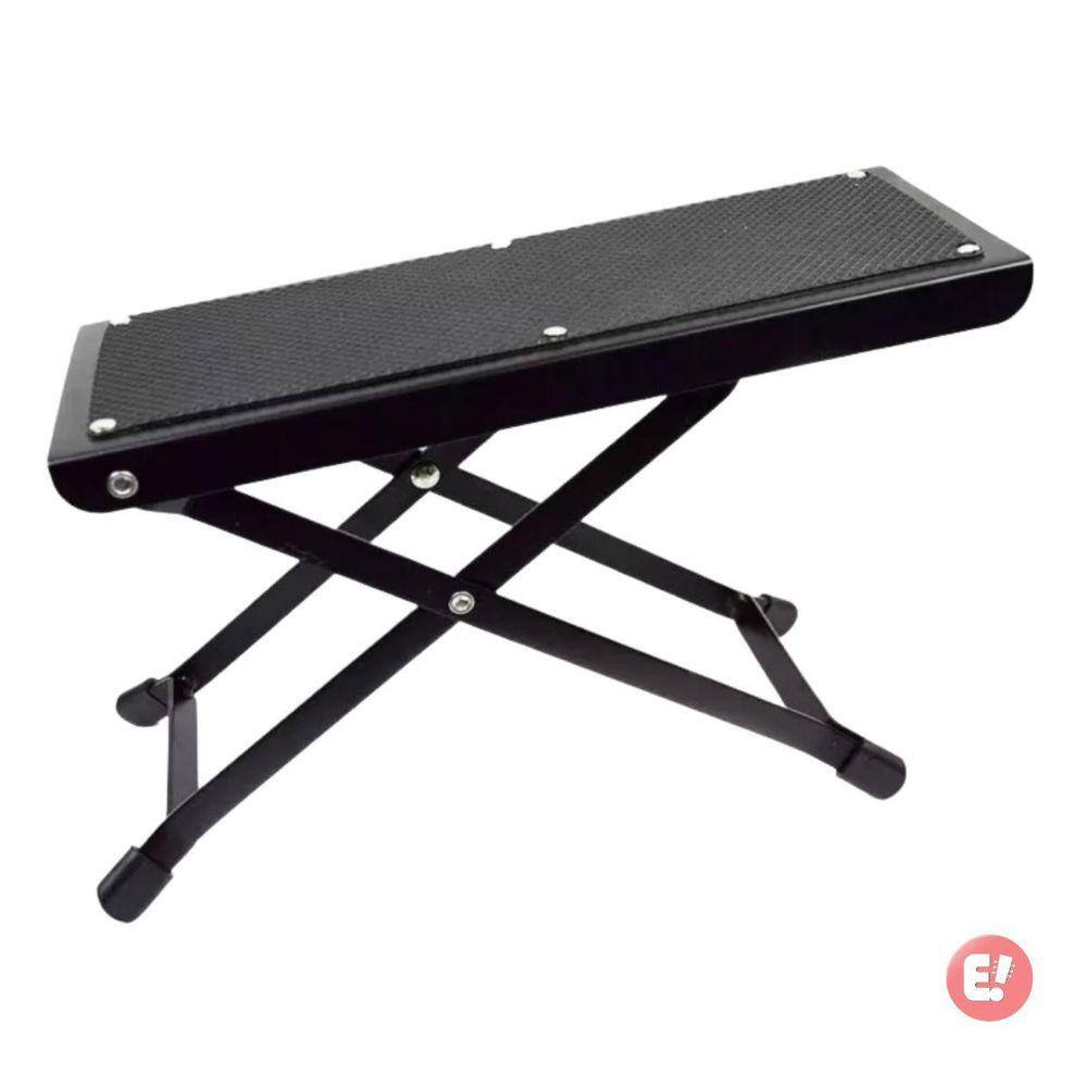 Apoio Descanso Pé Violão Clássico Metal Preto Borracha
