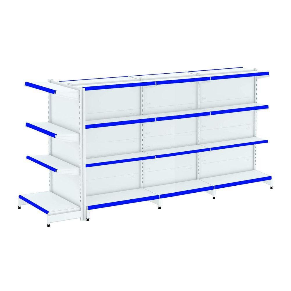 Gondola Centro 1,37 Amapa FIT Kit 3 Metros 1 Ponta Branco Pe Az - Amapá