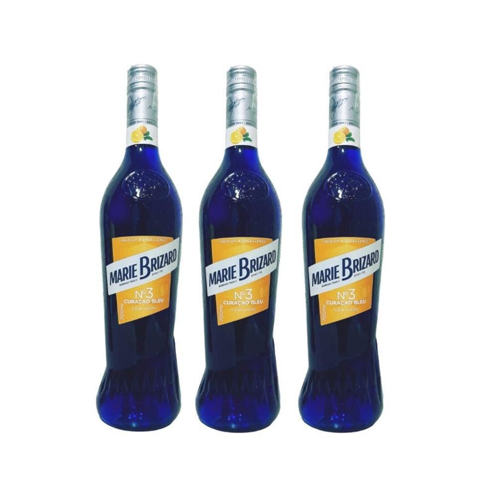 Kit Licor Marie Brizard Curaçao Bleu Laranja 700ml 3unidades