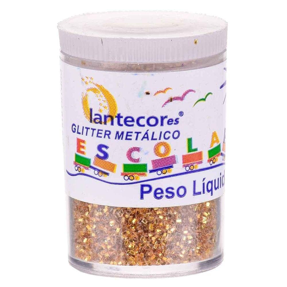 Glitter Escolar PVC Metálico Pote 3g Lantecor | Purpurina| Brilho em Pó | Brilhoso | Unhas | Artesanato | Slimes Festas