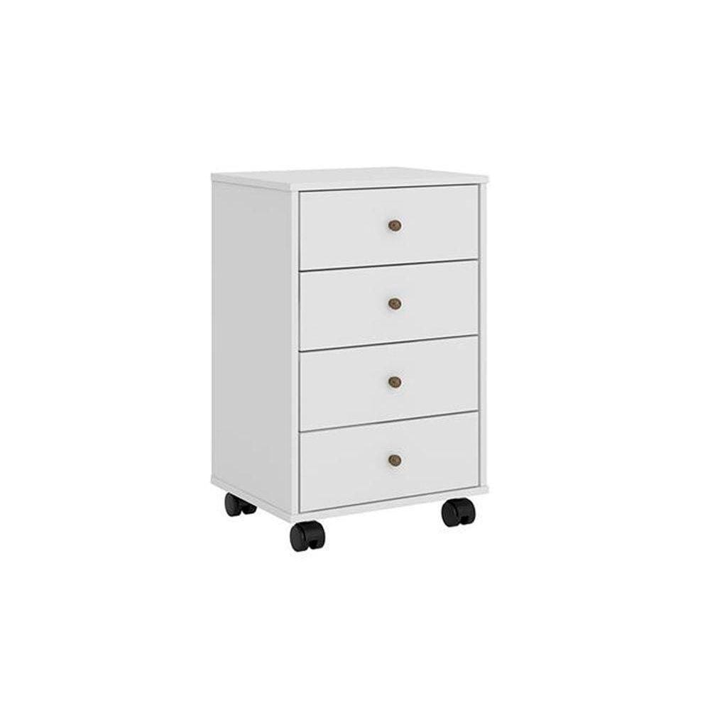 Mesa de Cabeceira Solteiro Presence c/ 4 Gavetas Branco - Demóbile
