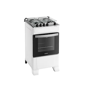 Fogão 4 Bocas Branco com Mesa Inox Atlas Atenas Bivolt