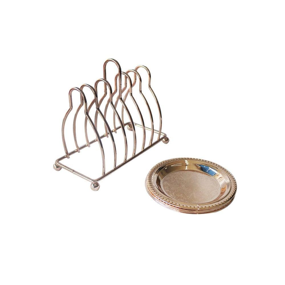 Porta Copo Com 5 Peças De Metal Com Suporte Para Encaixe