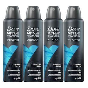 kit 4 Desodorantes Aerosol Dove Clinical Cuidado Total Men 150ml/91g