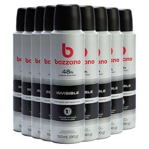 Kit 9 Desodorantes Aerosol Bozzano Invisible 90g