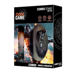 Kit Gamer Oex Mouse + Mousepad Antiskid Combo Stage Mc101