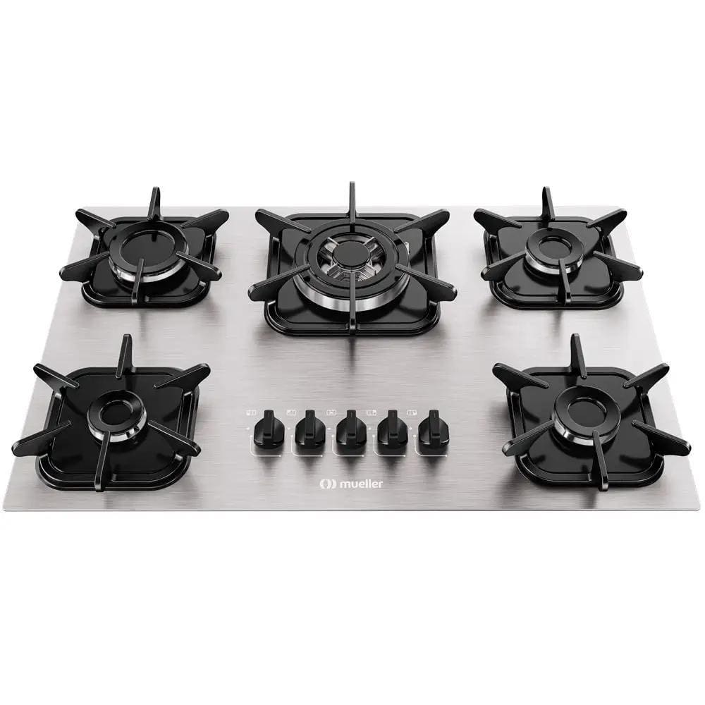 Cooktop Mueller 5 Bocas de Alumínio com Queimador Tripla Chama MCG5BK - Bivolt