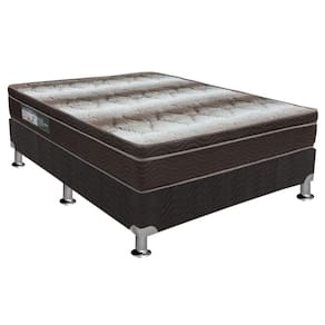 Cama Box Casal: Colchão Ortopédico Ortobom Light OrtoPillow + Base CRC Courano Black(138x188)