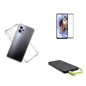 Kit Carregador Portátil Motorola Moto G13 + Capa + Película De Vidro 3D