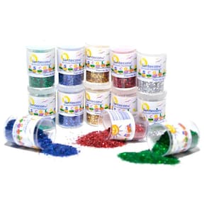 Kit 12 Glitter Escolar PVC Metálico Pote 3g Lantecor | Purpurina | Brilho em Pó | Unhas | Artesanato