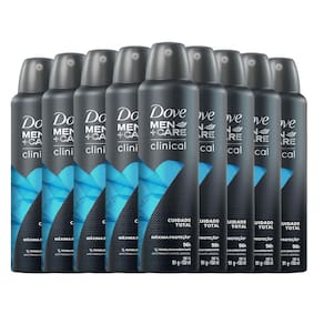 kit 9 Desodorantes Aerosol Dove Clinical Cuidado Total Men 150ml/91g