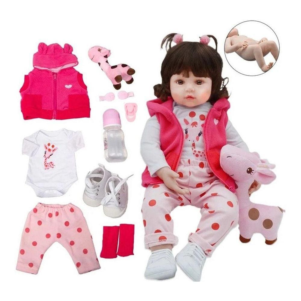 Boneca Bebê Reborn Corpo 100% Silicone Com Pelúcia New Happy