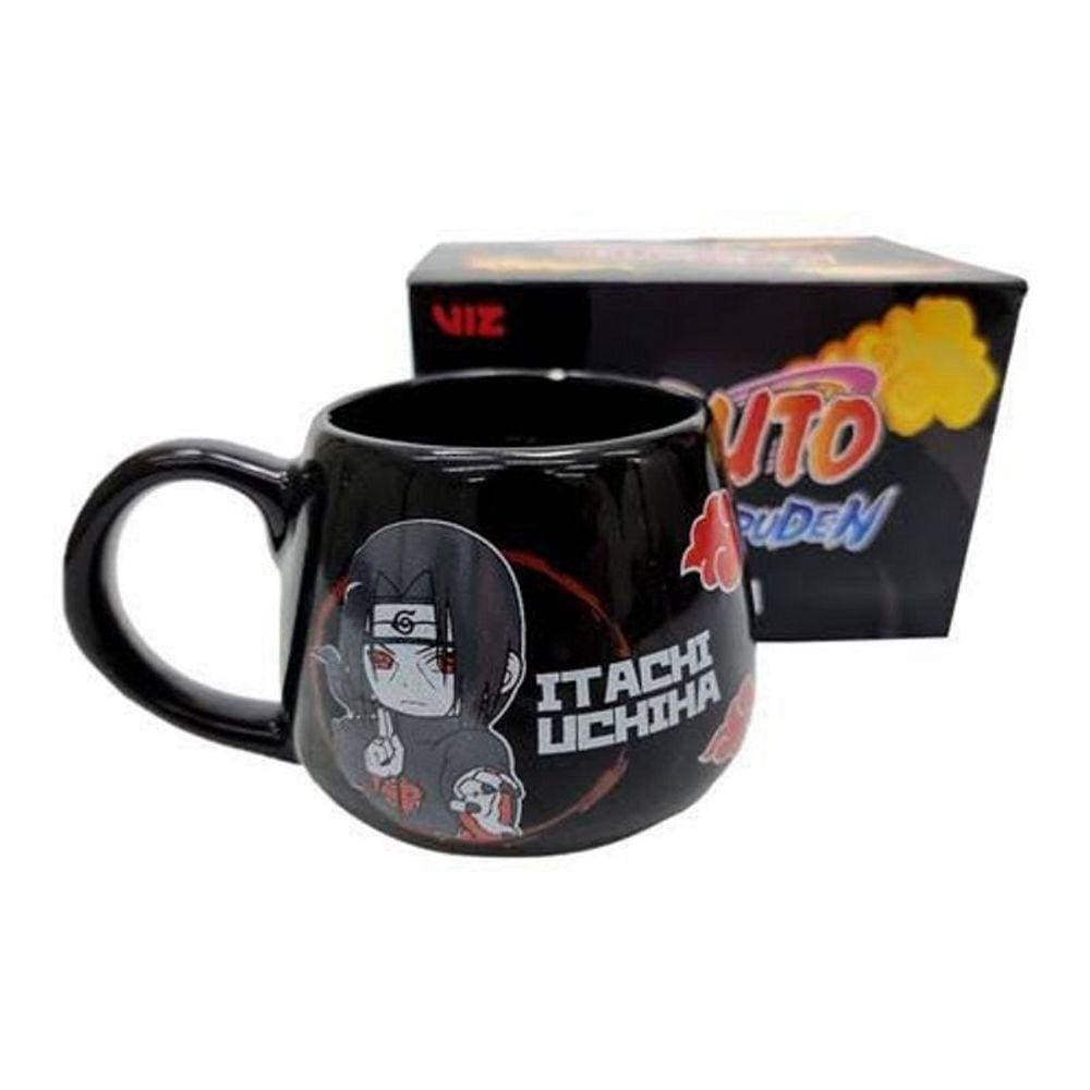 Caneca Oval Preta Akatsuki Itachi: Naruto Shippuden