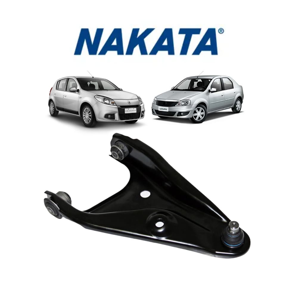 1 Bandeja Suspensão Dianteira Direita Com Pivô Nakata Renault Sandero 2007 A 2013