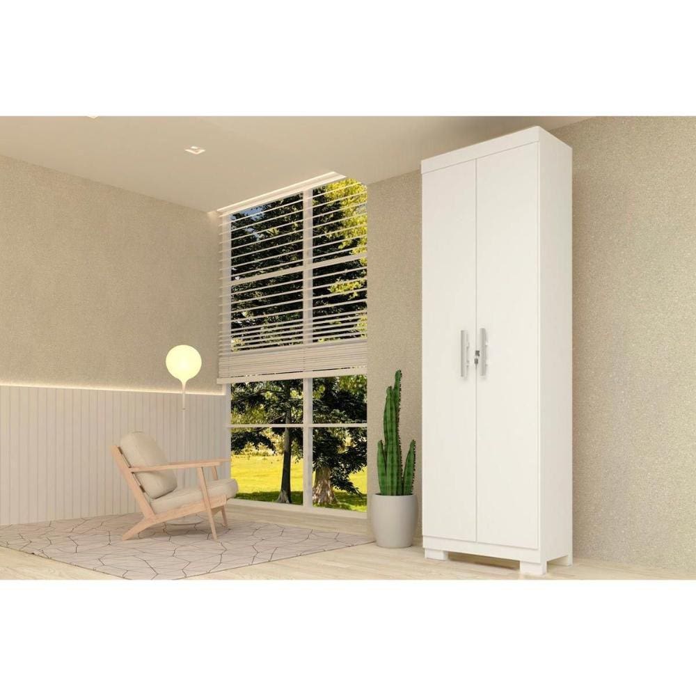 Armário Multiuso Juvenil Iris 2 Portas c/ Chave Branco - ACP