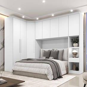 Guarda Roupa Modulado Casal Safira 8 Portas em MDF Clic Móveis