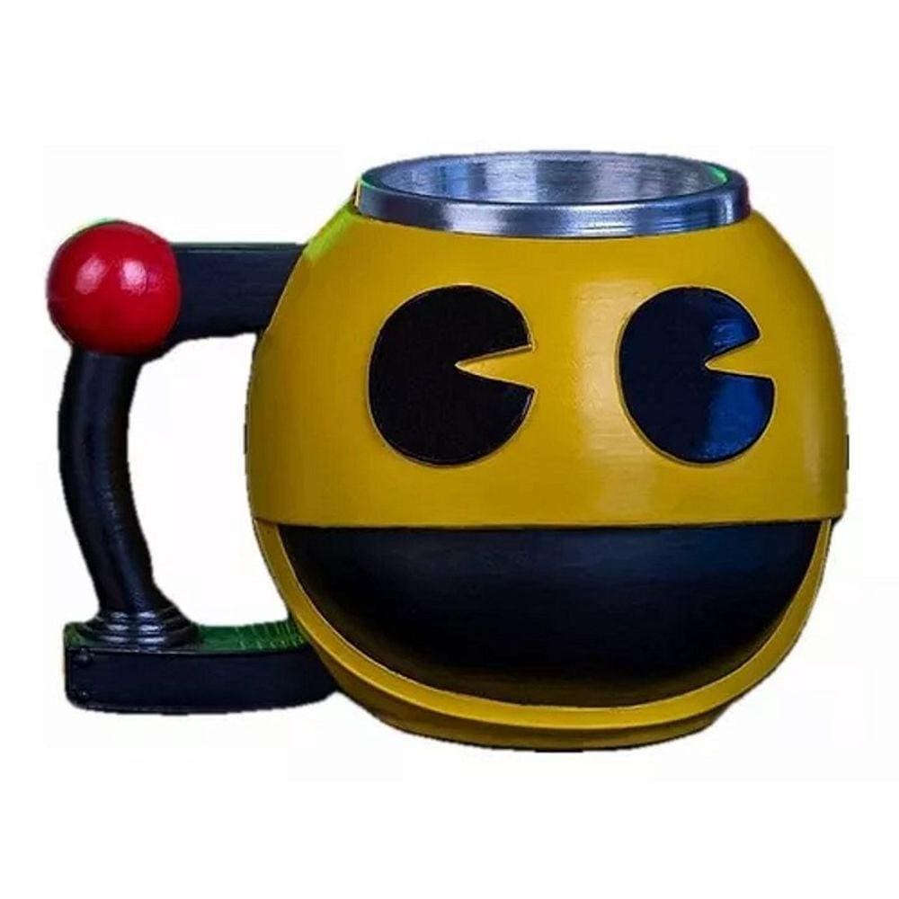 Caneca 3D Pac Man Inox Resina Decorativa: FS