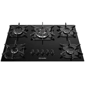 Cooktop Mueller 5 bocas Preto com Queimador Tripla chama - Bivolt