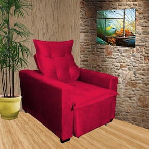 Poltrona Amamentação E Decoração Ariel Exclusiva Vermelho