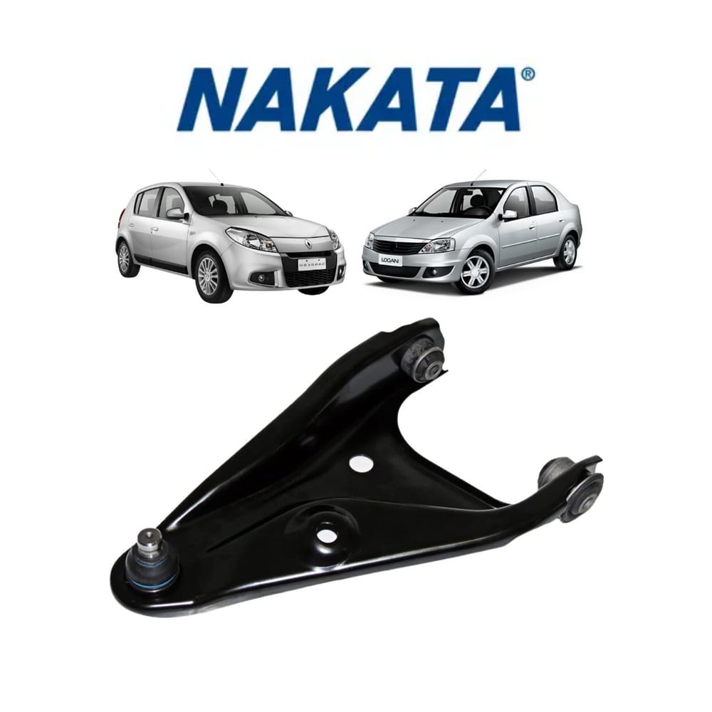 1 Bandeja Suspensão Com Pivô Nakata Renault Sandero 2007 A 2013 Dianteira Esquerda