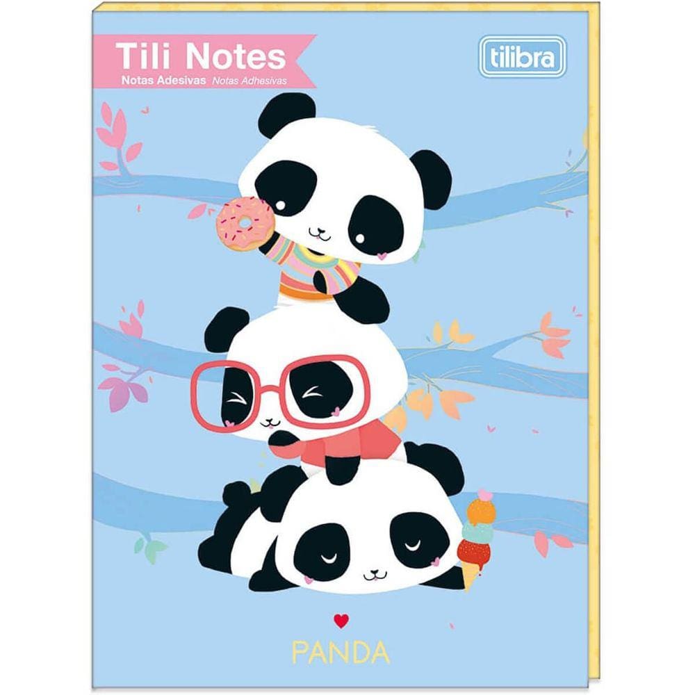 Kit Bloco Adesivo Autocolante Tili Notes Panda Tilibra