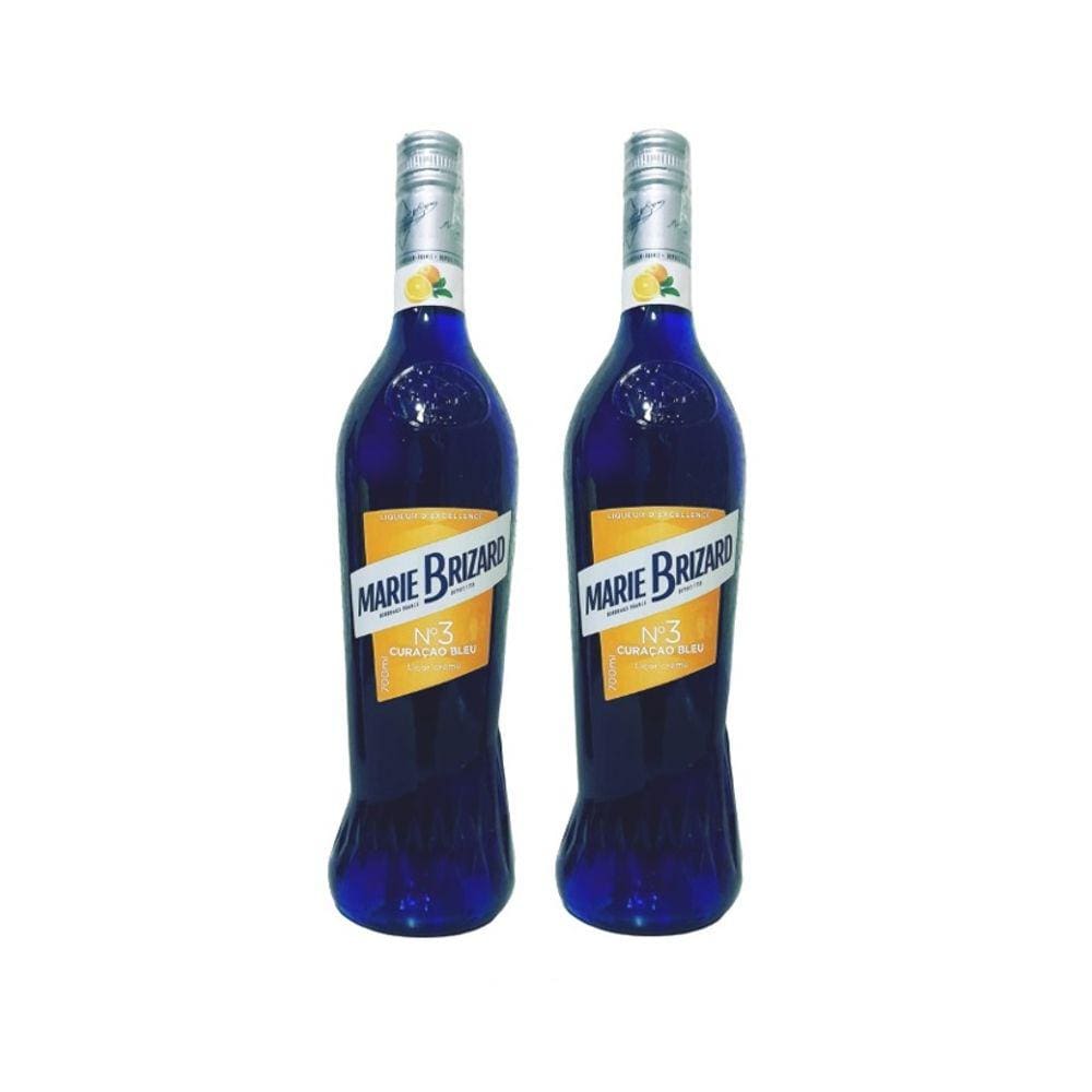 Kit Licor Marie Brizard Curaçao Bleu Laranja 700ml 2unidades