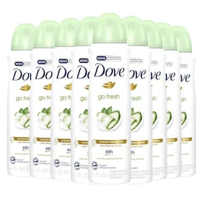 Kit 9 Desodorantes Aerosol Dove Go Fresh Pepino E Chá Verde 150ml