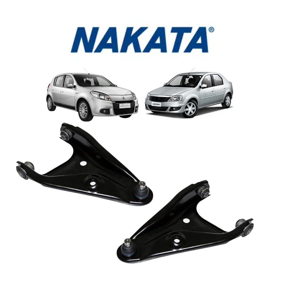 Par Bandeja Suspensão Com Pivô Dianteira Nakata Logan 2007 A 2013