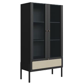 Cristaleira 2 PT Vidro 1 GVT Pes Madeira 27963 Nero Artesano