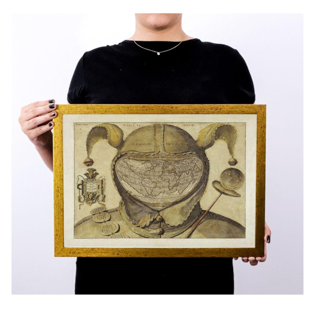 quadro poster c moldura decoração mapa retro drd763