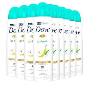 Kit 9 Desodorantes Aerosol Dove Go Fresh Pera e Aloe Vera 150ml