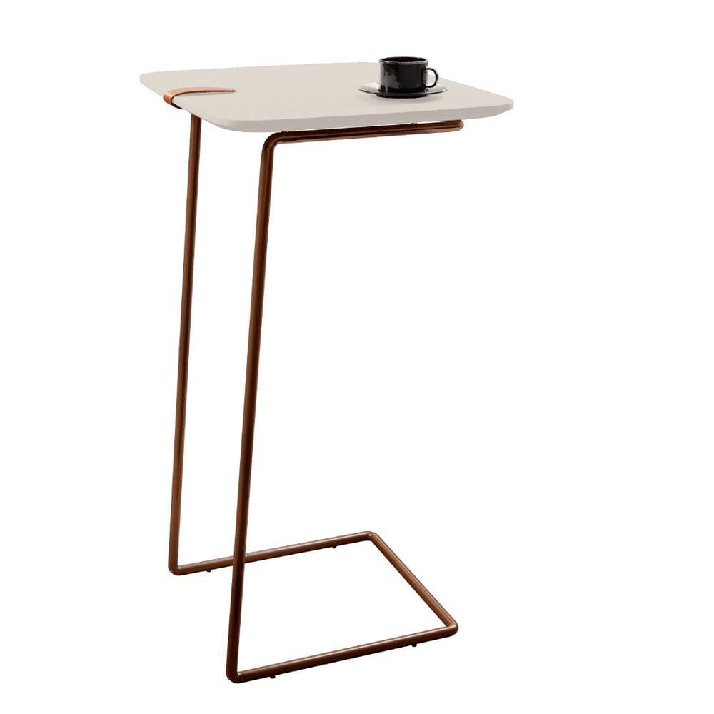Mesa Apoio Lateral para Sofá Atenas Pé Café