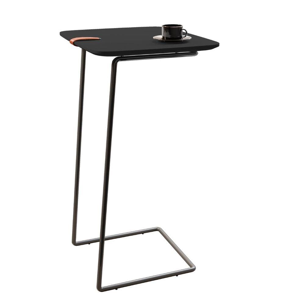 Mesa Apoio Lateral para Sofá Atenas Pé Preto