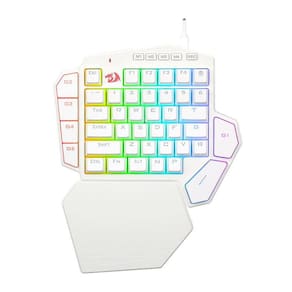 Teclado Mecânico Gamer Redragon Ditix RGB One-Hand Switch Azul Branco - K601W-RGB-BLUE