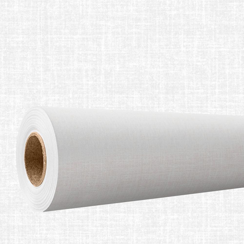 Papel de parede 3D Lavavel efeito tecido linho Branco Vinil Estampado Decorativo Quarto 9m