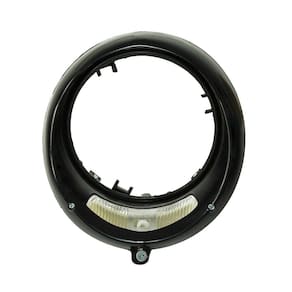 Aro do Farol Tremendão Fusca até 1972 Kombi até 1976 Mercedes Com Vigia Plástico Preto - Fortluz - 4045