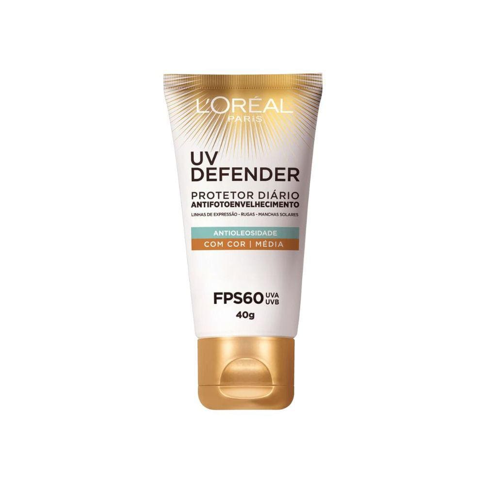 Protetor Solar Loreal Facial F60 Defender AntioleO Cor M 40g