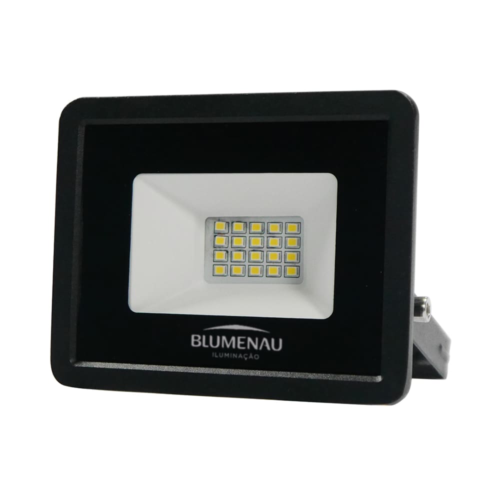 Refletor Blumenau de Led Slim 20W Preto Bivolt 6500K Luz Fria