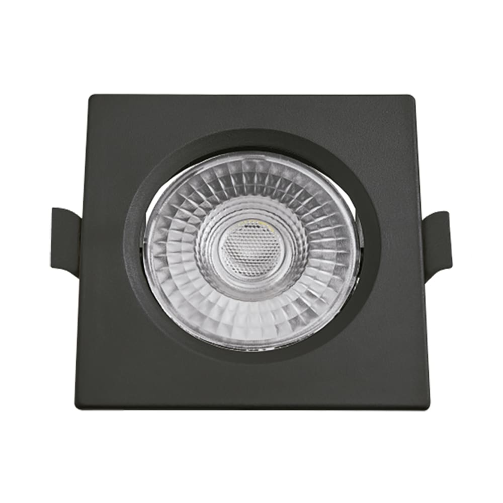 Spot de Led Embutir Slim MR16 Quadrado 6W Preto Bivolt Blumenau 3000K Luz Quente