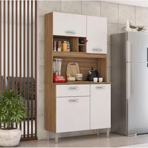 Cozinha Compacta Demóbile Malta com 4 Portas e 1 Gaveta - 91 cm de Largura Amendola / Branca