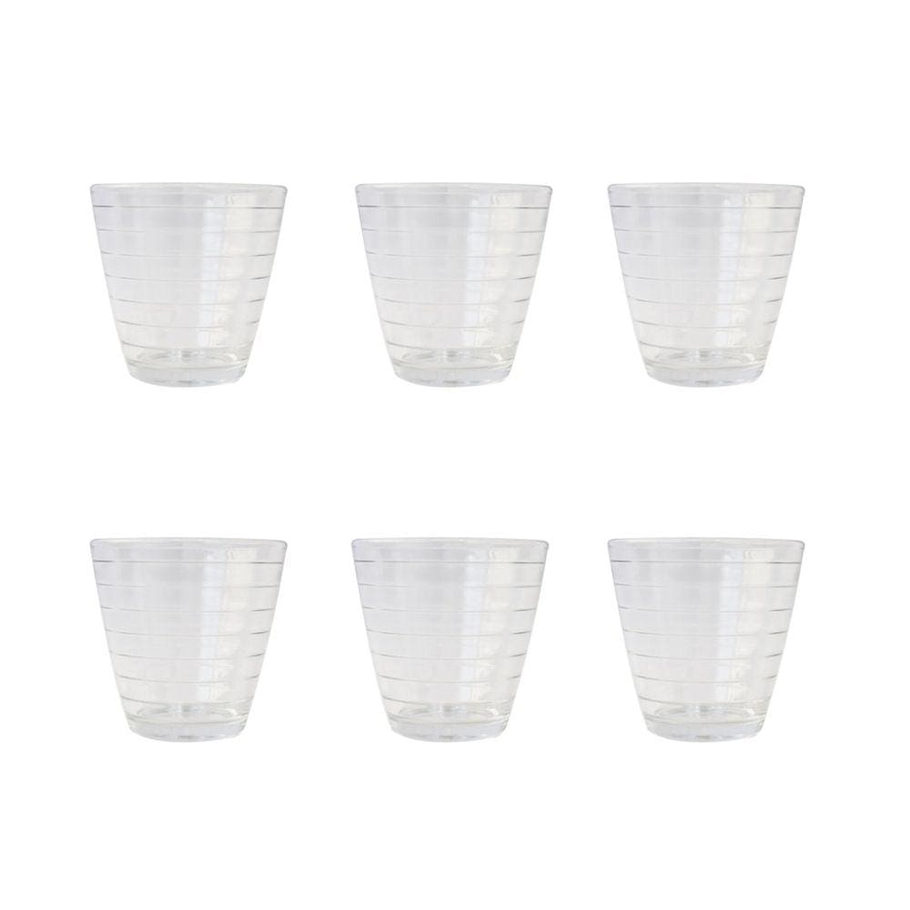 Jogo De Copo De Vidro Com 06 Peças Color Dublin 250ml